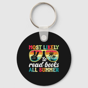 Most Likely To Read Books All Summer Break Teacher Key Ring