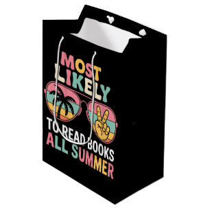 Most Likely To Read Books All Summer Teacher Gift Medium Gift Bag