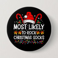 Most Likely To Rock Christmas Socks Funny Xmas