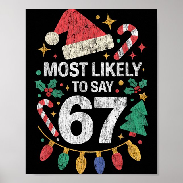 Most Likely To Say 67 Six Seven Funny 67 Christmas Poster (Front)