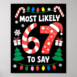 Most Likely To Say 67 Six Seven Funny Christmas Me Poster