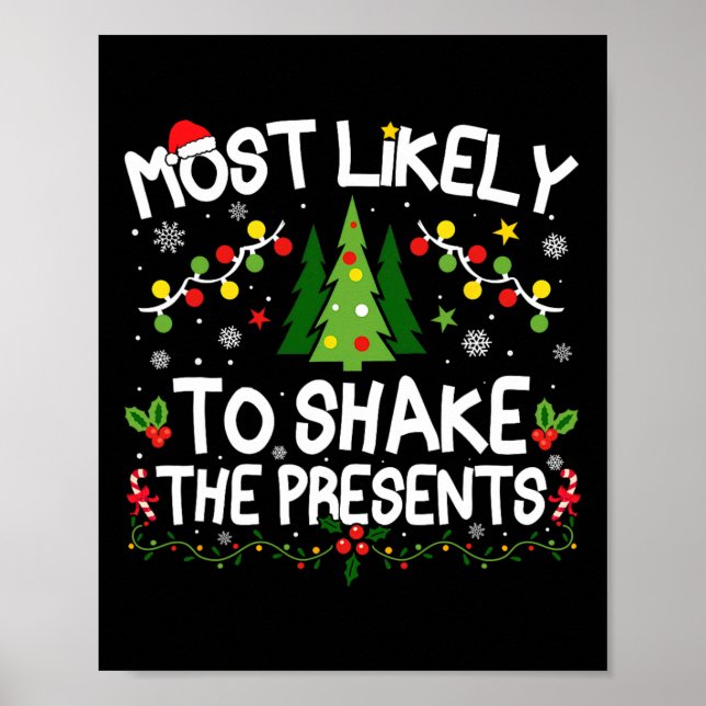 Most Likely To Shake The Presents Christmas Matchi Poster (Front)