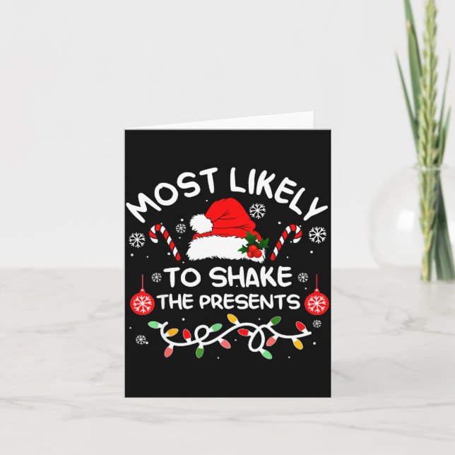 Most Likely To Shake The Xmas Family Matching 2025 Card (Front)