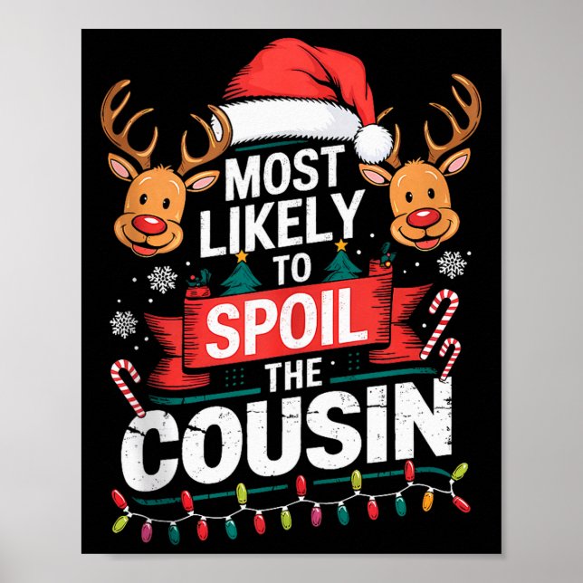 Most Likely To Sil The Cousin Christmas Party Fami Poster (Front)