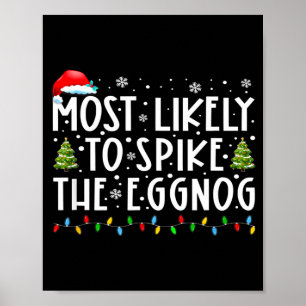 Most Likely To Ske The Eggnog Matching Christmas Poster