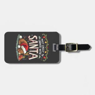 Most Likely to Snooze with Santa Sleepy Reindeer Luggage Tag