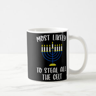 Most Likely To Steal All The Gelt Hanukkah Group M Coffee Mug
