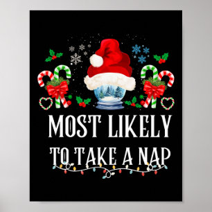 Most Likely To Take A Nap Family Matching Christma Poster
