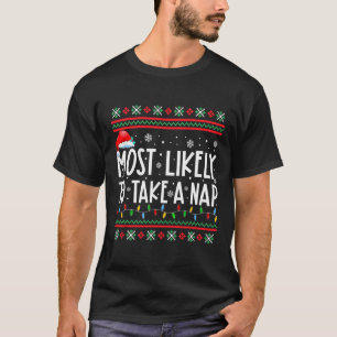 Most Likely To Take A Nap Family Matching Christma T-Shirt