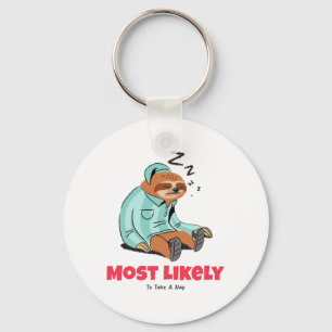 Most Likely To Take A Nap Key Ring
