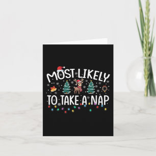 Most Likely To Take A Nap Matching Christmas Card