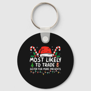 Most Likely To Trade Sister For More Presents Chri Key Ring