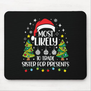 Most Likely To Trade Sister For More Presents Chri Mouse Pad