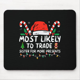 Most Likely To Trade Sister For More Presents Chri Mouse Pad