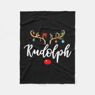 Most Likely To Try To Ride Rudolph Matching Couple Fleece Blanket