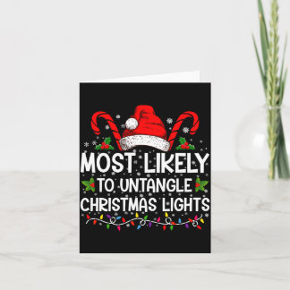 Most Likely To Untangle Christmas Lights Matching Card