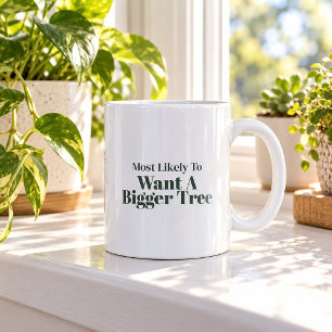 Most Likely To Want A Bigger Tree Christmas Mug
