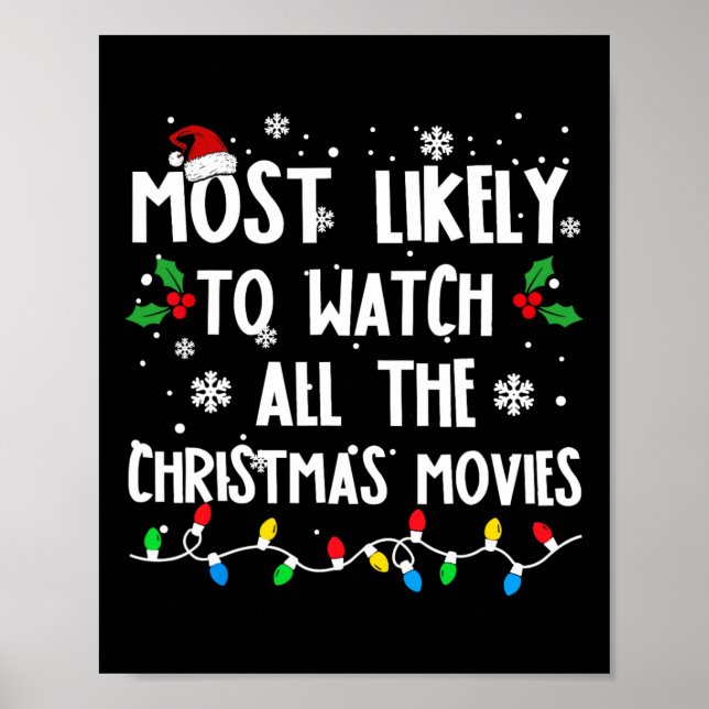 Most Likely To Watch All The Christmas Movies Fami Poster (Front)