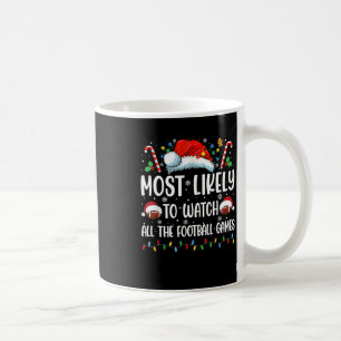 Most Likely To Watch All The Footll Games Christma Coffee Mug