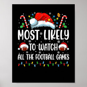 Most Likely To Watch All The Footll Games Christma Poster