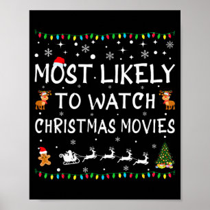 Most Likely To Watch Christmas Movies Family Chris Poster