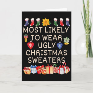 Most Likely To Wear Ugly Christmas Sweaters Matchi Card