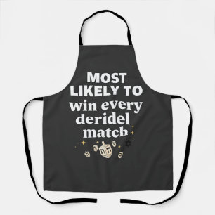 Most Likely to Win Every Dreidel Match Hanukkah Apron