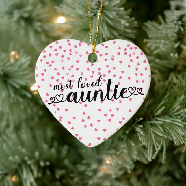 Most Loved Auntie Ceramic Ornament (Tree)