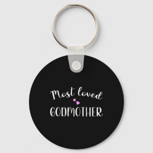 Most Loved Godmother Cute Hearts Key Ring