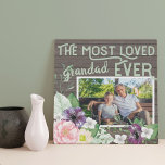 Most Loved Grandad Ever Rustic Floral Custom Photo Faux Canvas Print<br><div class="desc">Charming photo canvas for your grandad - great for father's day or a birthday gift. The template is set up ready for you to add your own photo and you can also edit "grandad" to your preferred title (ie., grandpa, nonno etc), if you wish. This watercolor floral design features a...</div>