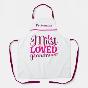 Most Loved Grandma Gift for Grandma Kitchen Apron