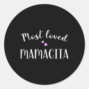 Most Loved Mamacita Cute Hearts Classic Round Sticker