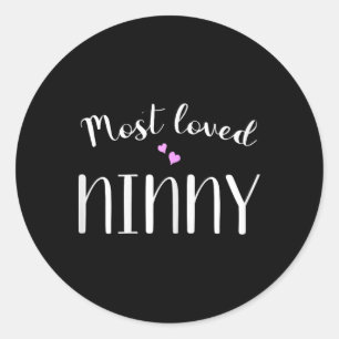 Most Loved Ninny Cute Hearts Classic Round Sticker