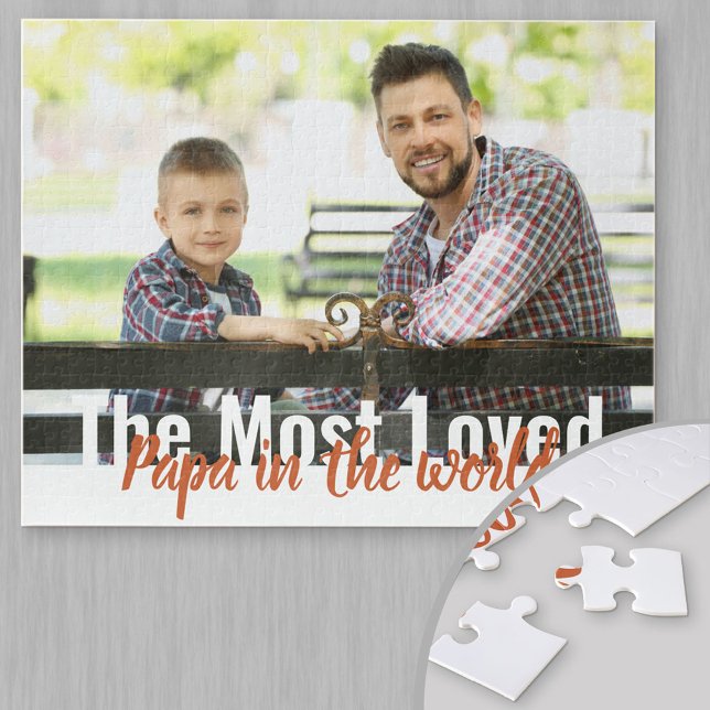 Most Loved Papa in the World Personalised Photo Jigsaw Puzzle (Creator Uploaded)