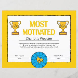 Most Motivated Certificate of Achievement PDF