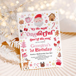 Most ONEderful Time Christmas Girl 1st Birthday Invitation<br><div class="desc">Celebrate the magic of your little one's first year and the enchantment of the festive season with our whimsical invitation. Not only does it provide a memorable keepsake for years to come,  but it also sets the tone for a day filled with love,  laughter,  and magical moments.</div>