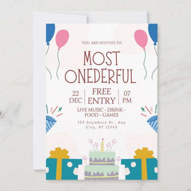 Most ONEderful Time of the Year Winter Birthday Invitation (Front)