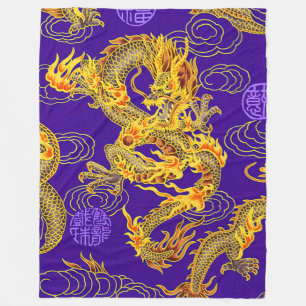 Most Popular Royal Chinese Emperor Dragon Fantasy Fleece Blanket