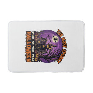 Most Spooky Halloween Haunted House Witch Pumpkins Bath Mat
