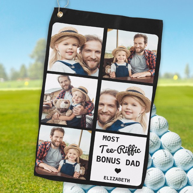 Most Tee-Riffic BONUS DAD 5 Photo Father's Day Golf Towel (Creator Uploaded)