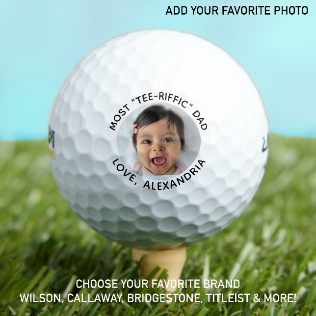 Most Tee-Riffic DAD Customised Cute Photo  Golf Balls (Creator Uploaded)