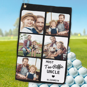 Most Tee-Riffic UNCLE Custom 5 Photo Father's Day Golf Towel