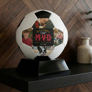 Most Valuable Dad MVD Fun Father's Day 4 Photo Soccer Ball