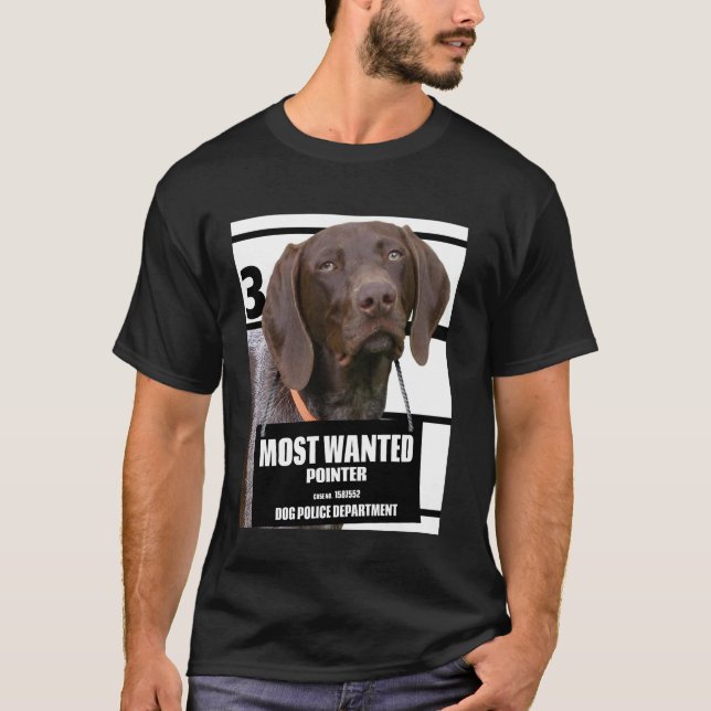 Most Wanted Pointer C - Cute Funny Dog Tee (Front)