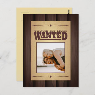 Most Wanted Poster Valentine's Day Postcard