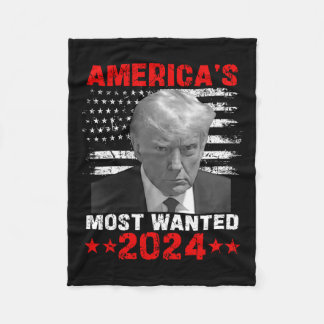 Most Wanted Trump 2024  Fleece Blanket