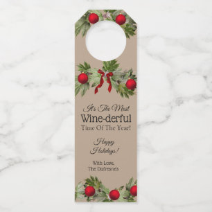"Most Wine-derful Time Of The Year" Personalised Bottle Tag