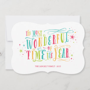 Most Wonderful Bright Colourful Holiday Card
