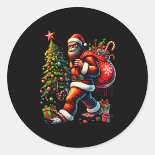 Most Wonderful Christmas Bigfoot Christmas Tree Li Classic Round Sticker