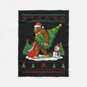 Most Wonderful Christmas Bigfoot Christmas Tree Li Fleece Blanket